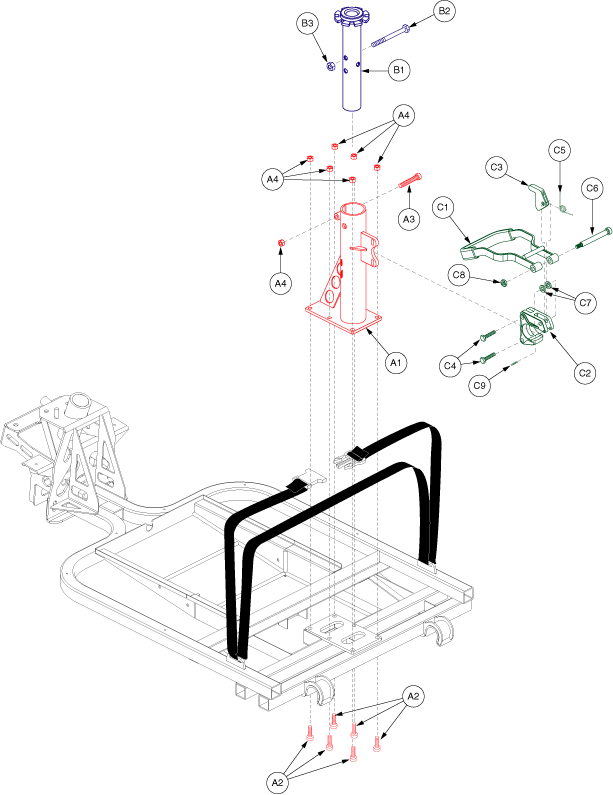 Pride Celebrity XL Heavy Duty 4Wheel (SC4450DX) Frame Assemblies