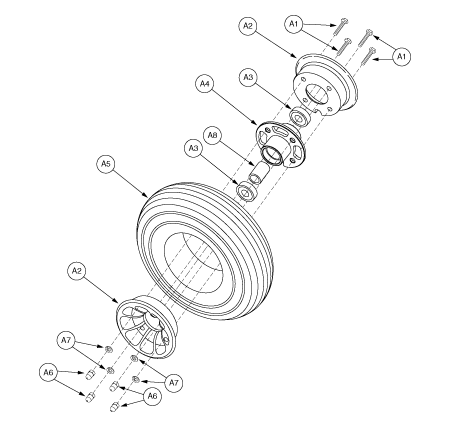 Pride Legend (SC300) - Wheel Assemblies - Front Solid - L-43950 - Subsequent