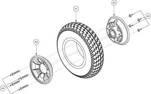 Go-Go Go-Chair - Drive Wheels - Used Prior To The 338 Day Of 2004, J66(338)(04)001c30