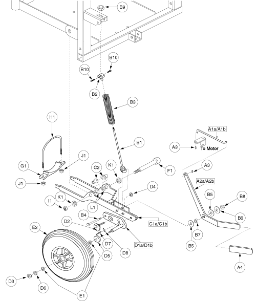 Jazzy 1122 - Anti- Tip / Strut - Used W/ E660 / E675 Motors - Rehab Seating