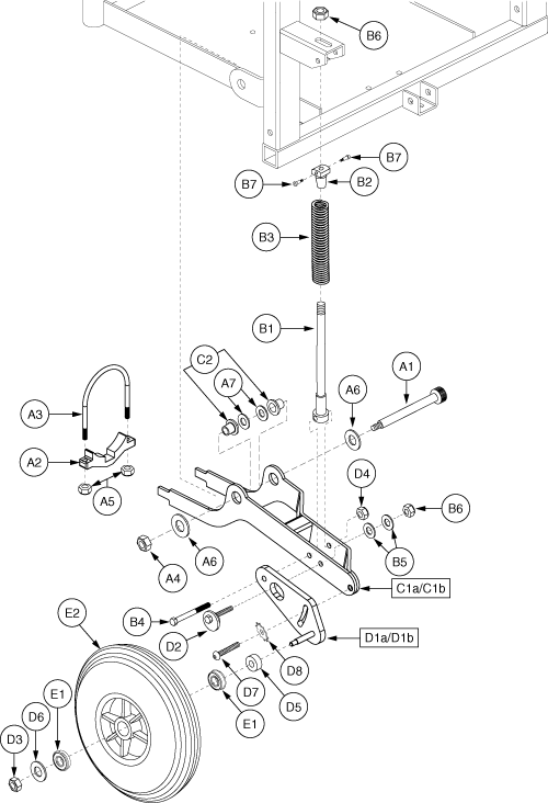 Jazzy 1122 - Anti- Tip / Strut - Used W/ E679 Motors - Rehab Seating