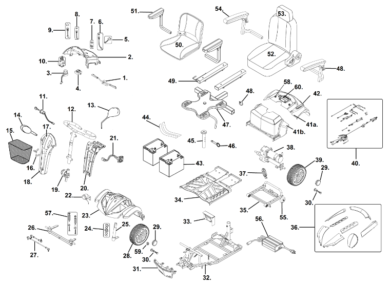 Drive Medical Ventura 4 DLX Parts Diagram