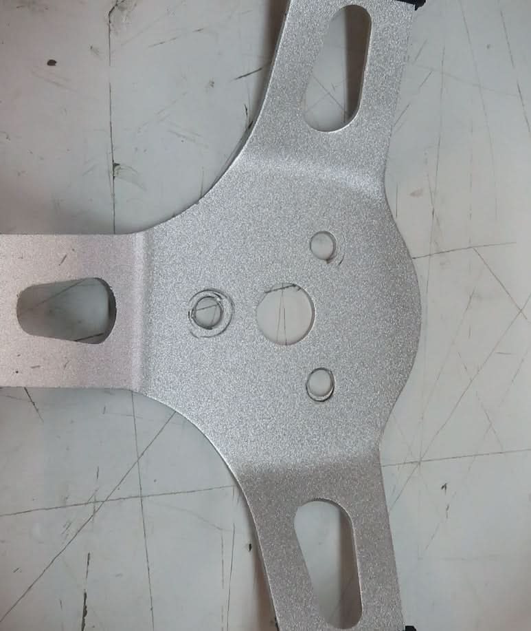 Go-Kart Steering Wheel with Cap & Flat Side for Kandi Go-Karts (Blemished), showing a silver metal frame with holes and a black plastic cap, designed for various go-kart models.