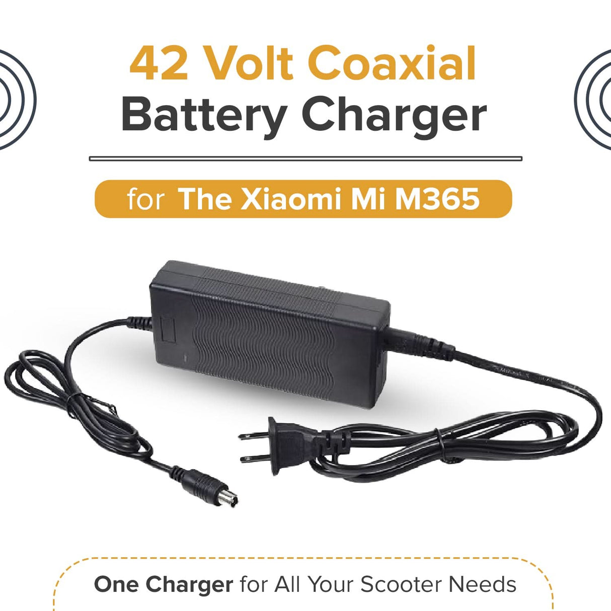 42 Volt Coaxial Battery Charger for the Xiaomi Mi M365 (UL Certified)
