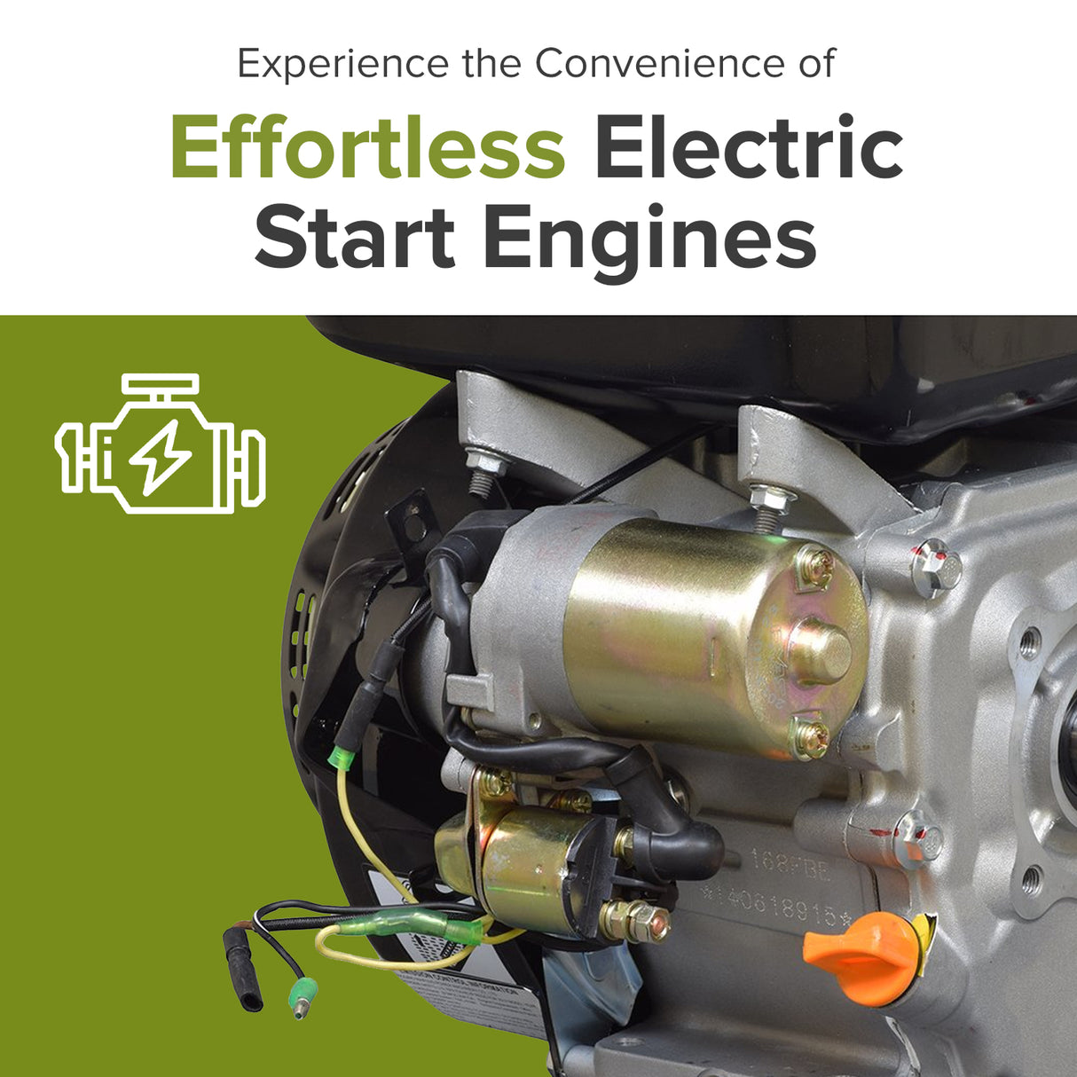 Electric Starter Motor with Solenoid for 6.5 HP 196cc Go-Kart & Mini Bike Engines