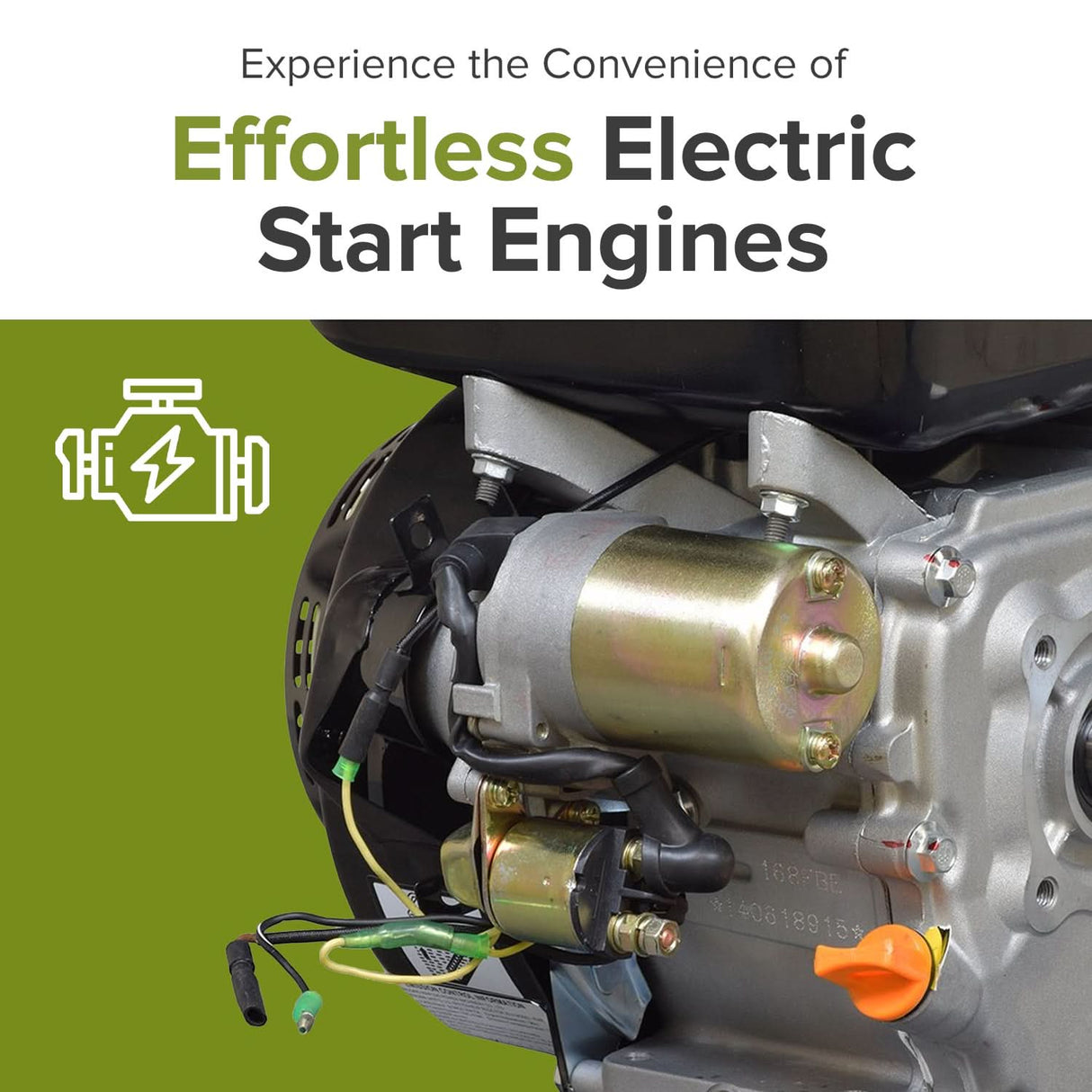 Electric Starter Motor with Solenoid for 6.5 HP 196cc Go-Kart & Mini Bike Engines