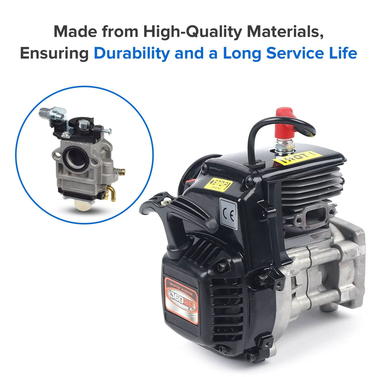 11 mm Carburetor for 33cc, 36cc, & 43cc Scooters, Mini Quads, & Pocket Bikes