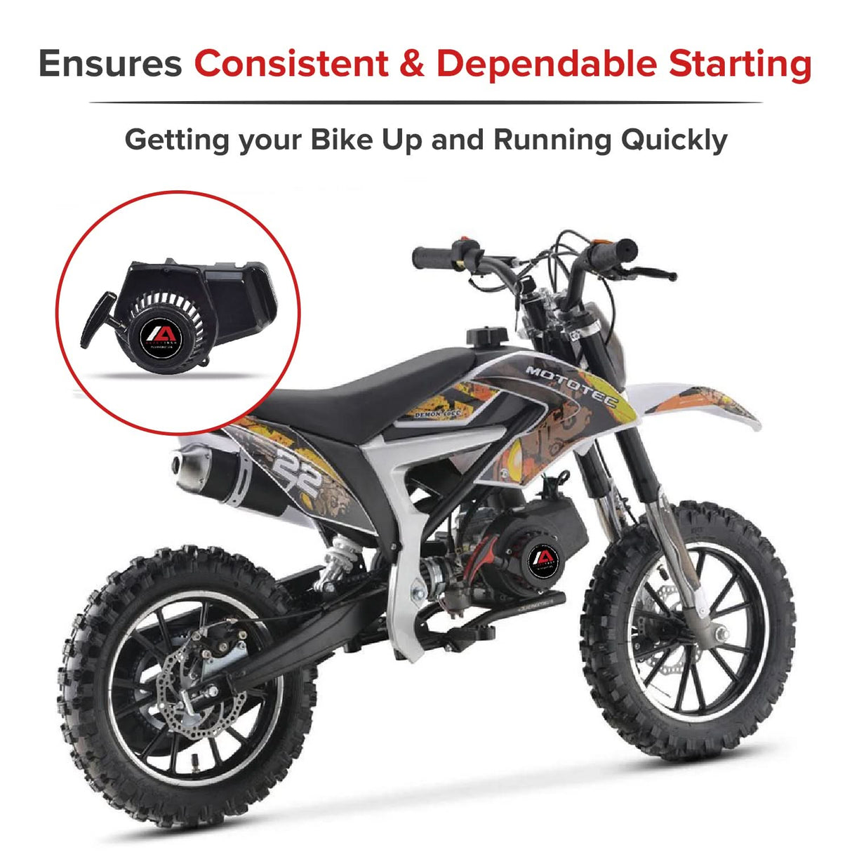 Pull Start for 47cc & 49CC ATVs, Dirt Bikes, & Pocket Bikes