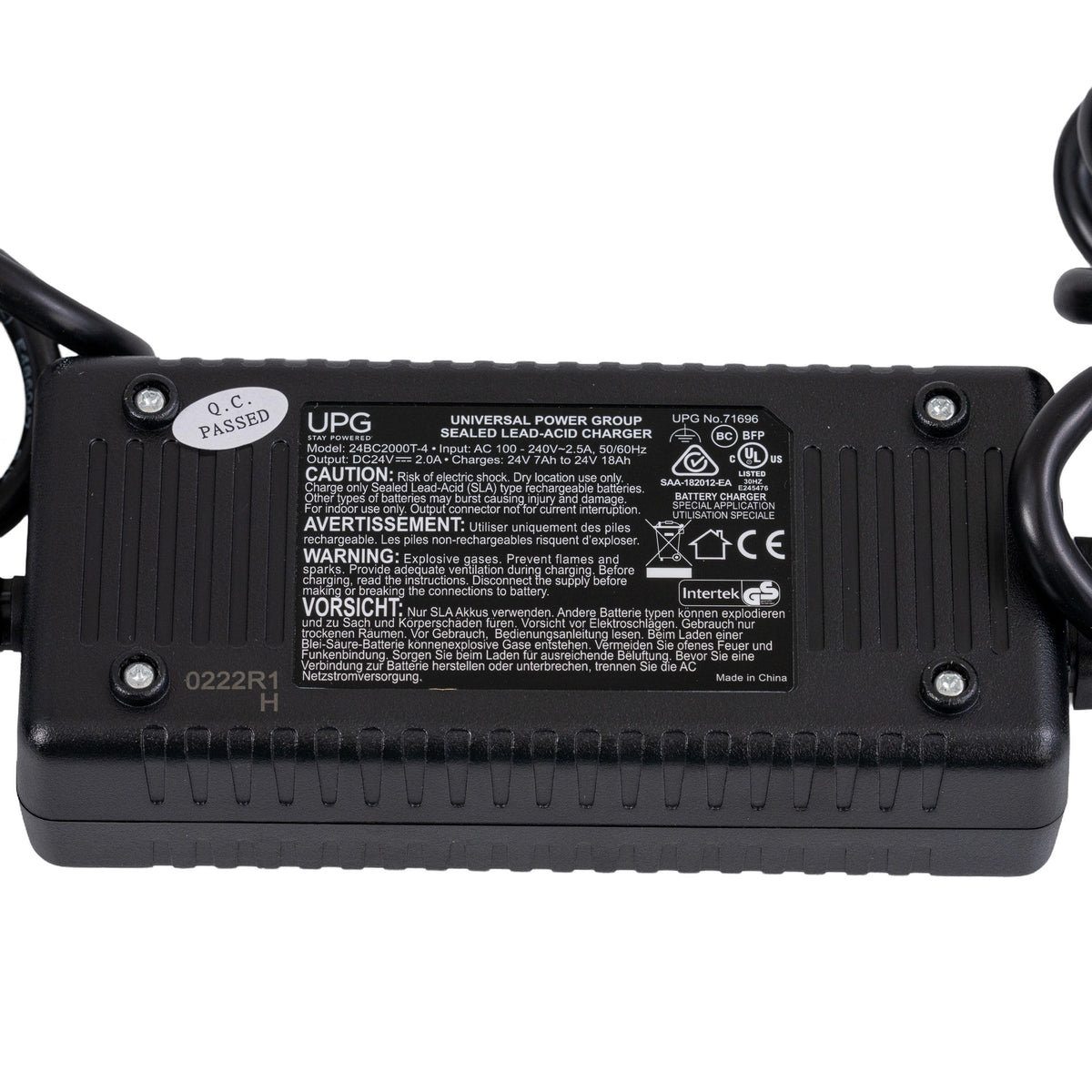 CHARGER,ASSY,OFFBOARD,LOW INHIBIT,100V-240V,2 AMP,W/XLR HARNESS, CE/CUL/UL APPROVED,W/UNITED STATES POWERCORD (S31055)