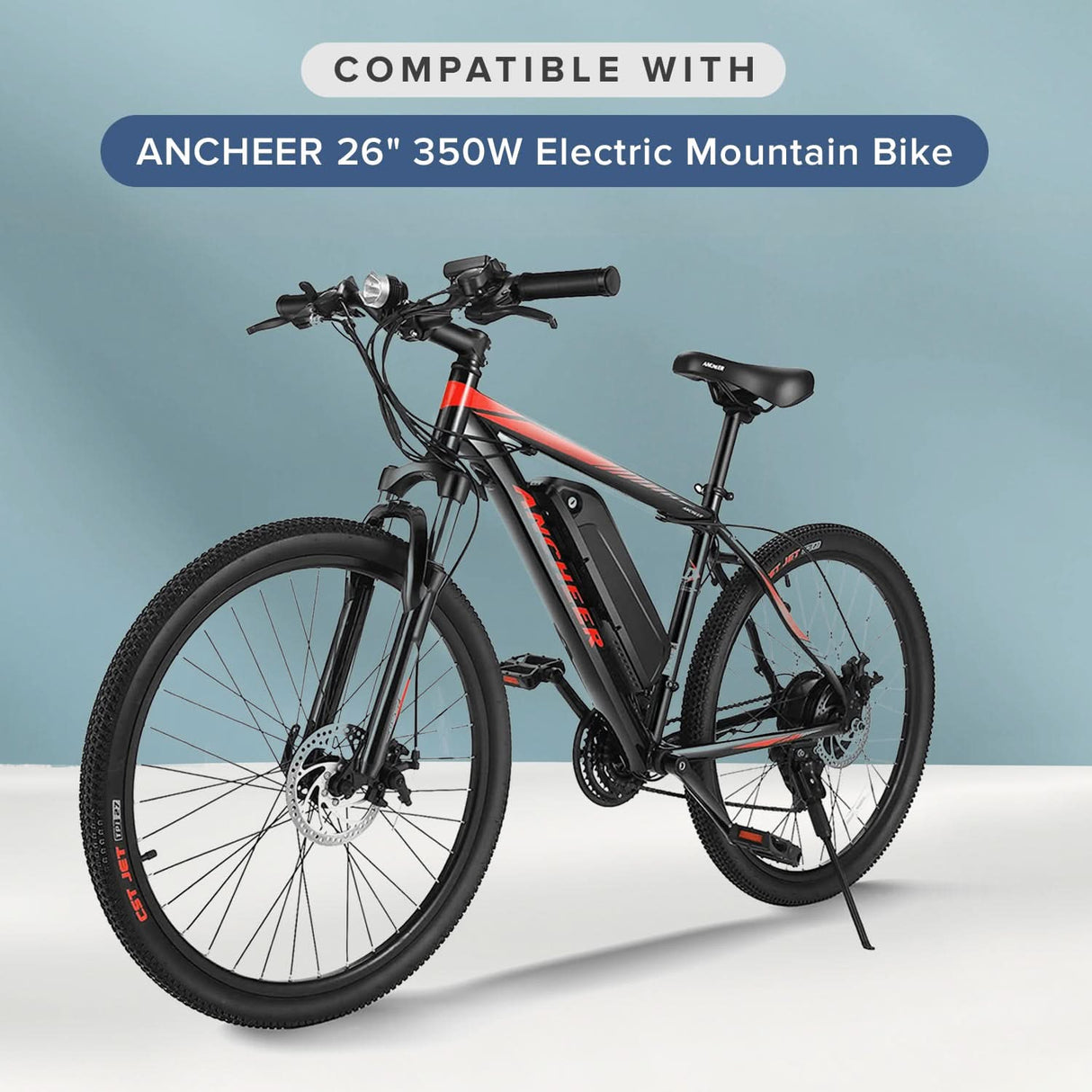 7-Speed Right Thumb Gear Shift Lever for the ANCHEER 26 350W Electric Mountain Bike, showcasing the Shimano shifter mechanism and attached shift cable.