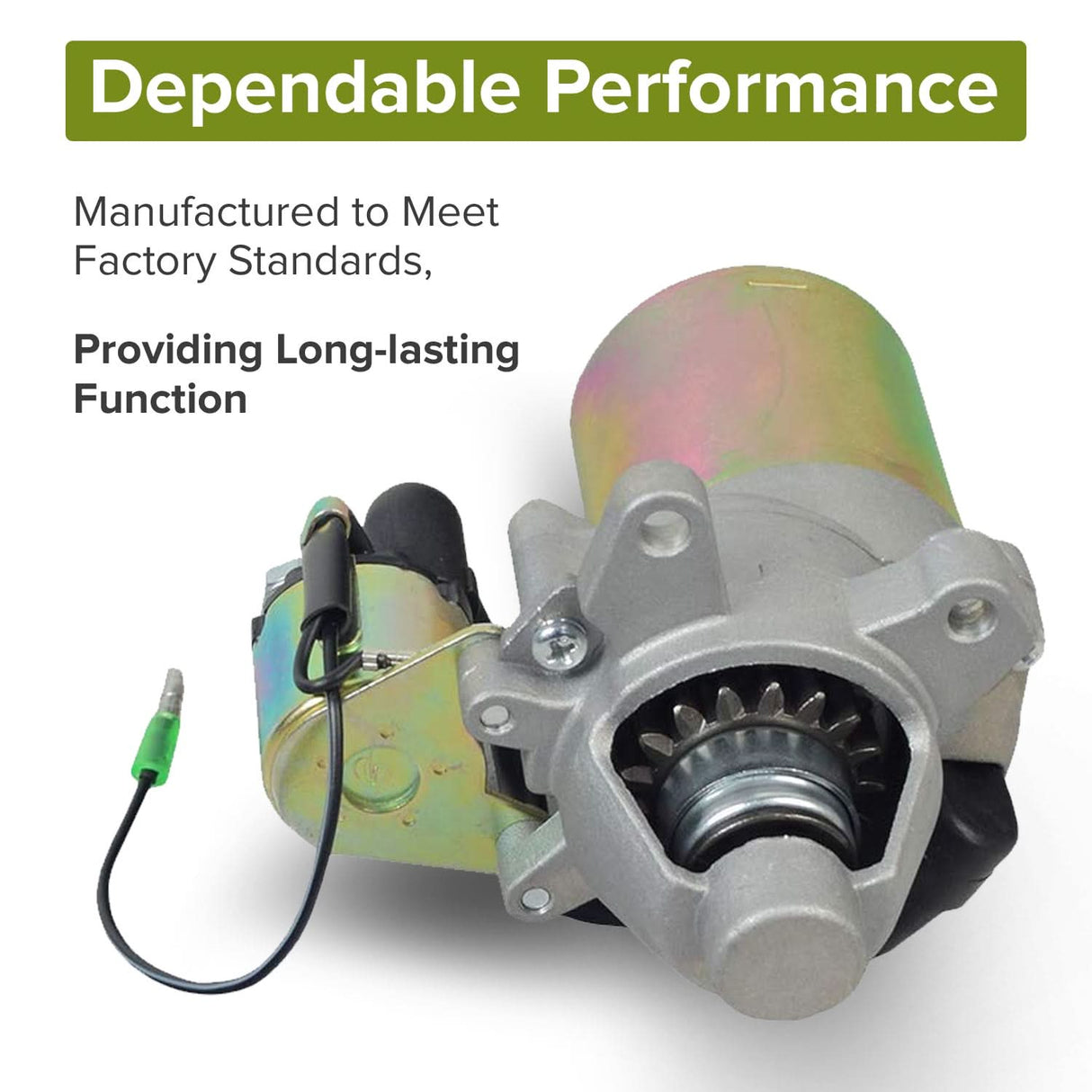 Electric Starter Motor with Solenoid for 6.5 HP 196cc Go-Kart & Mini Bike Engines