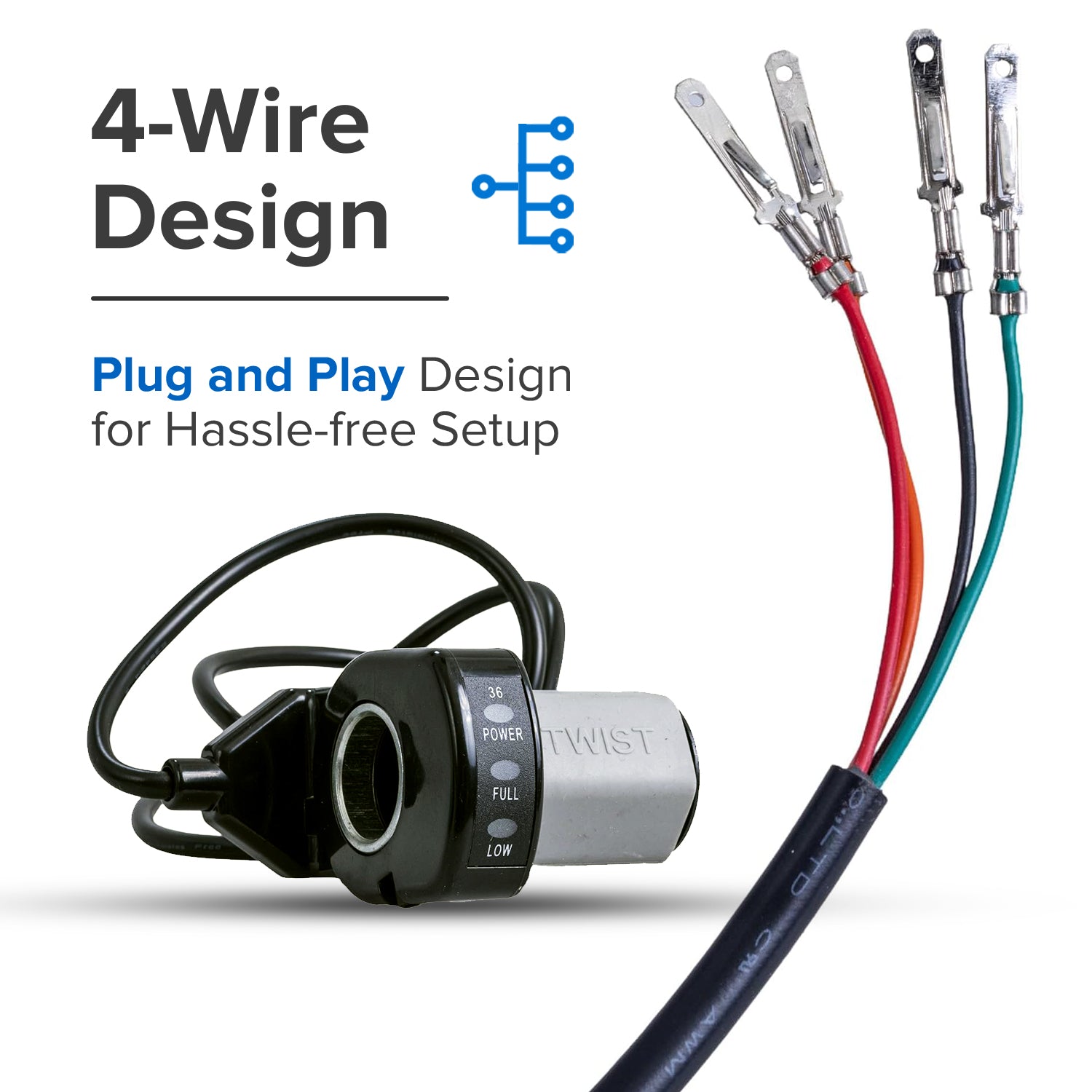 Razor 36 Volt Variable Speed 4-Wire Twist Grip Throttle with 36" Wires