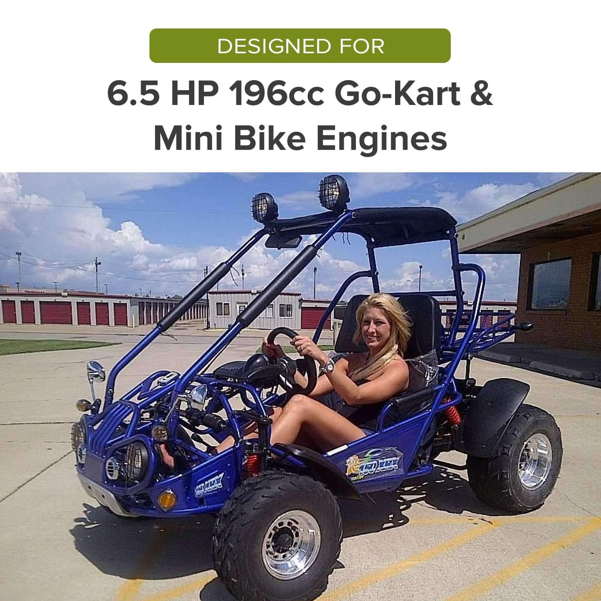 Electric Starter Motor with Solenoid for 6.5 HP 196cc Go-Kart & Mini Bike Engines