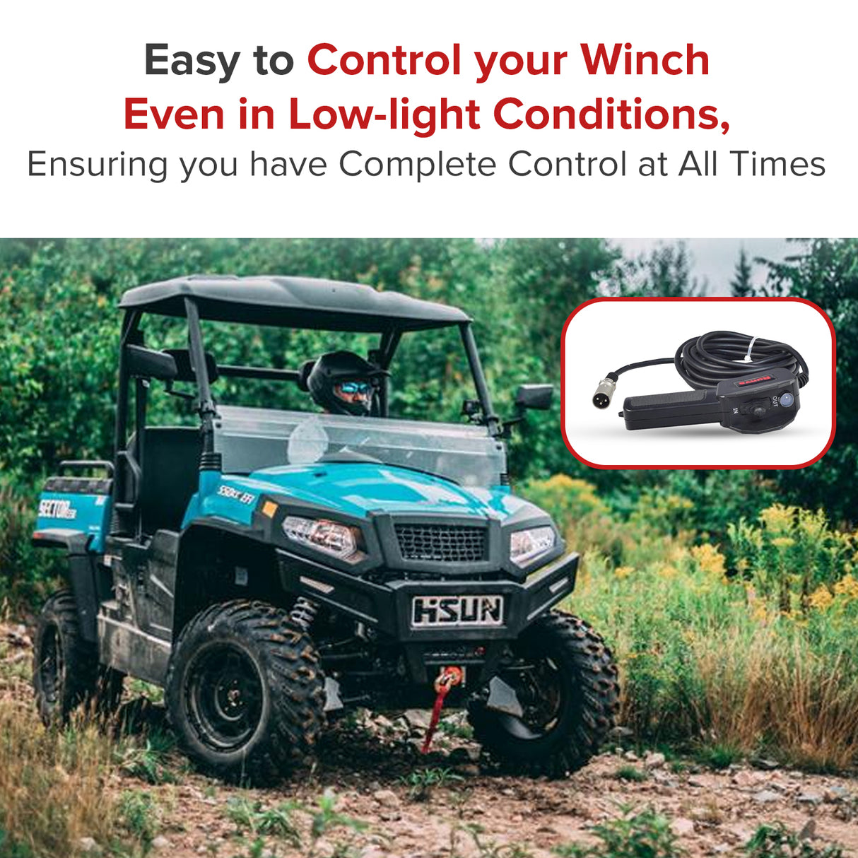 Runva Winch Hand Control Remote for Hisun ATVs & UTVs