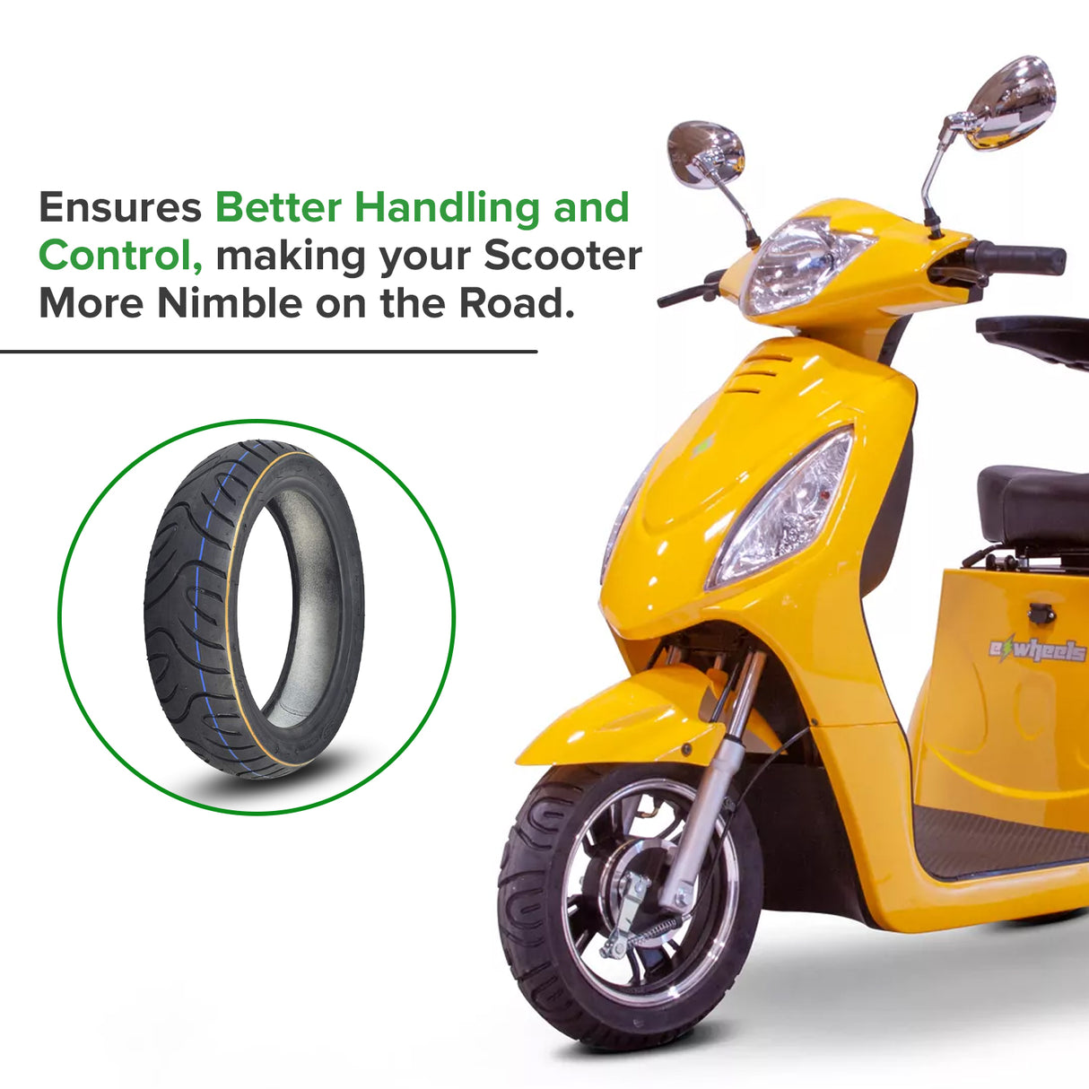 90/70-10 Tubeless Pneumatic Tire for eWheels EW-36 & EW-36 Elite Scooters