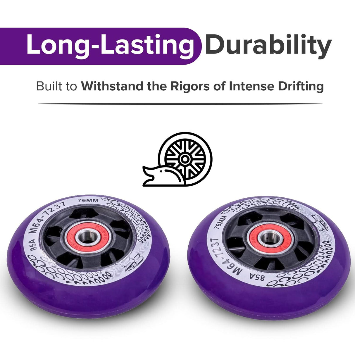 76 mm Scooter Wheels with Bearings (Set of 2)