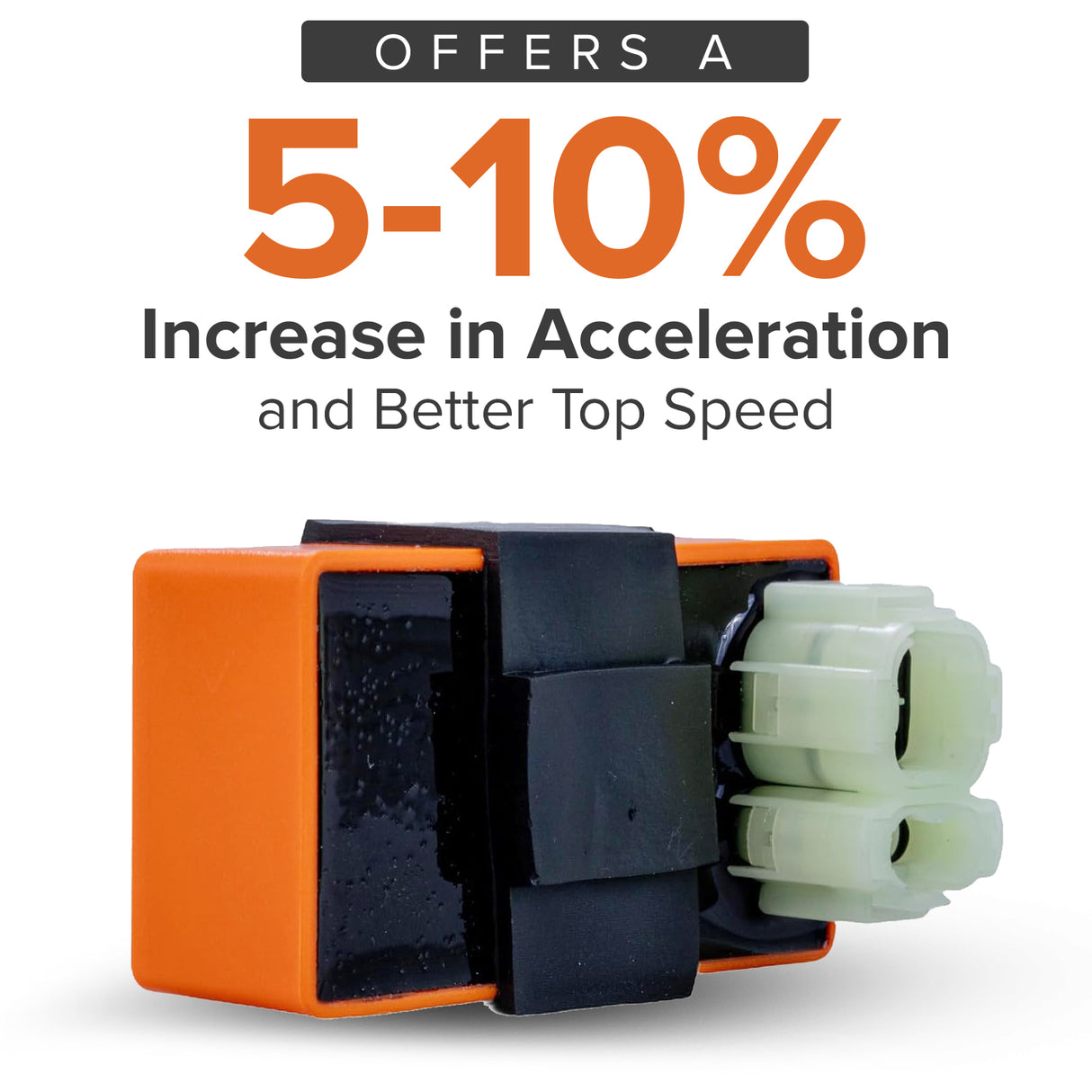 DC High Performance CDI Module (Ignitor) for 50cc, 90cc, 110cc, 125cc, & 150cc Gas Scooters & ATVs - 6 Pin Rounded Connector (Orange)