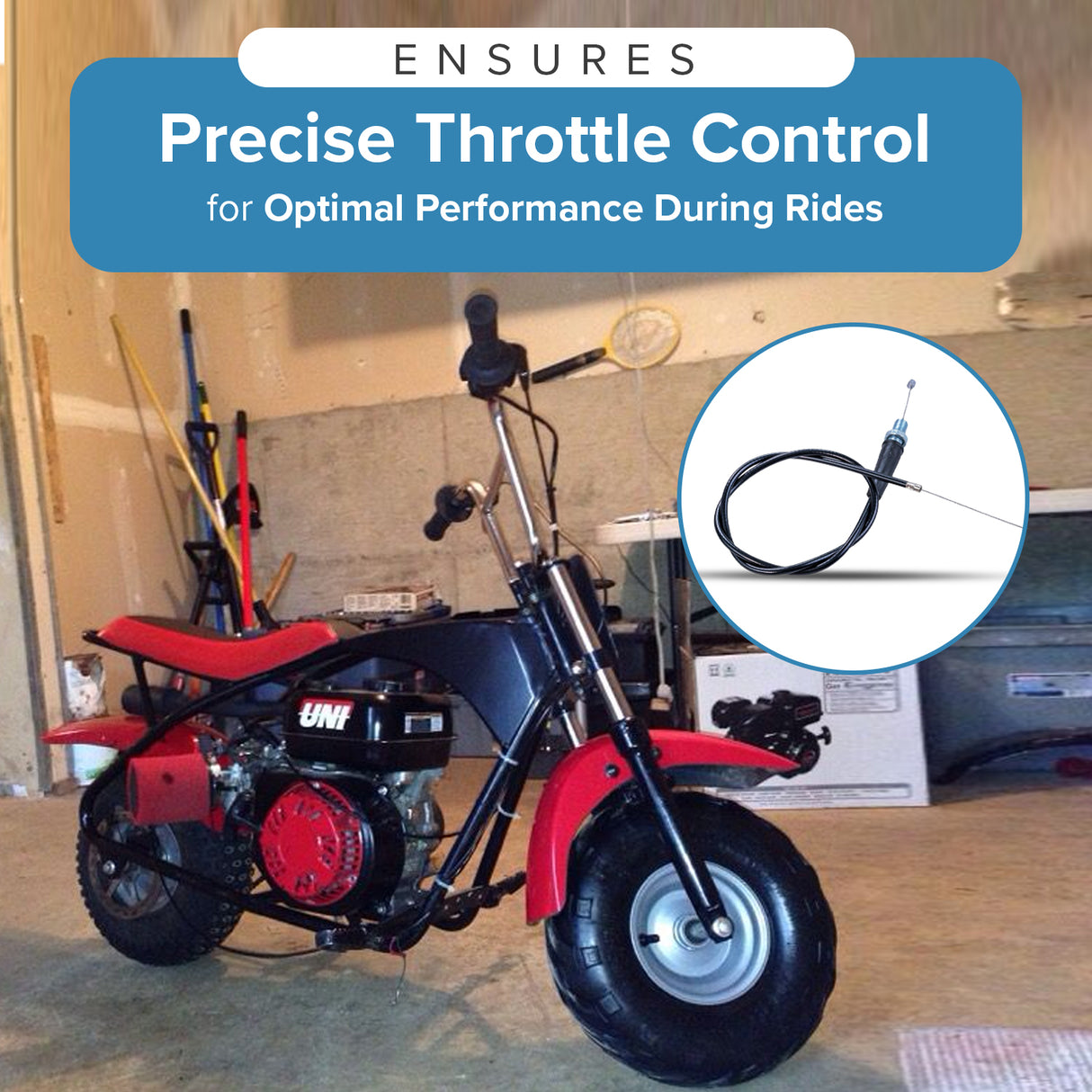 Throttle Cable for Motovox MBX10 and MBX11 Mini Bikes