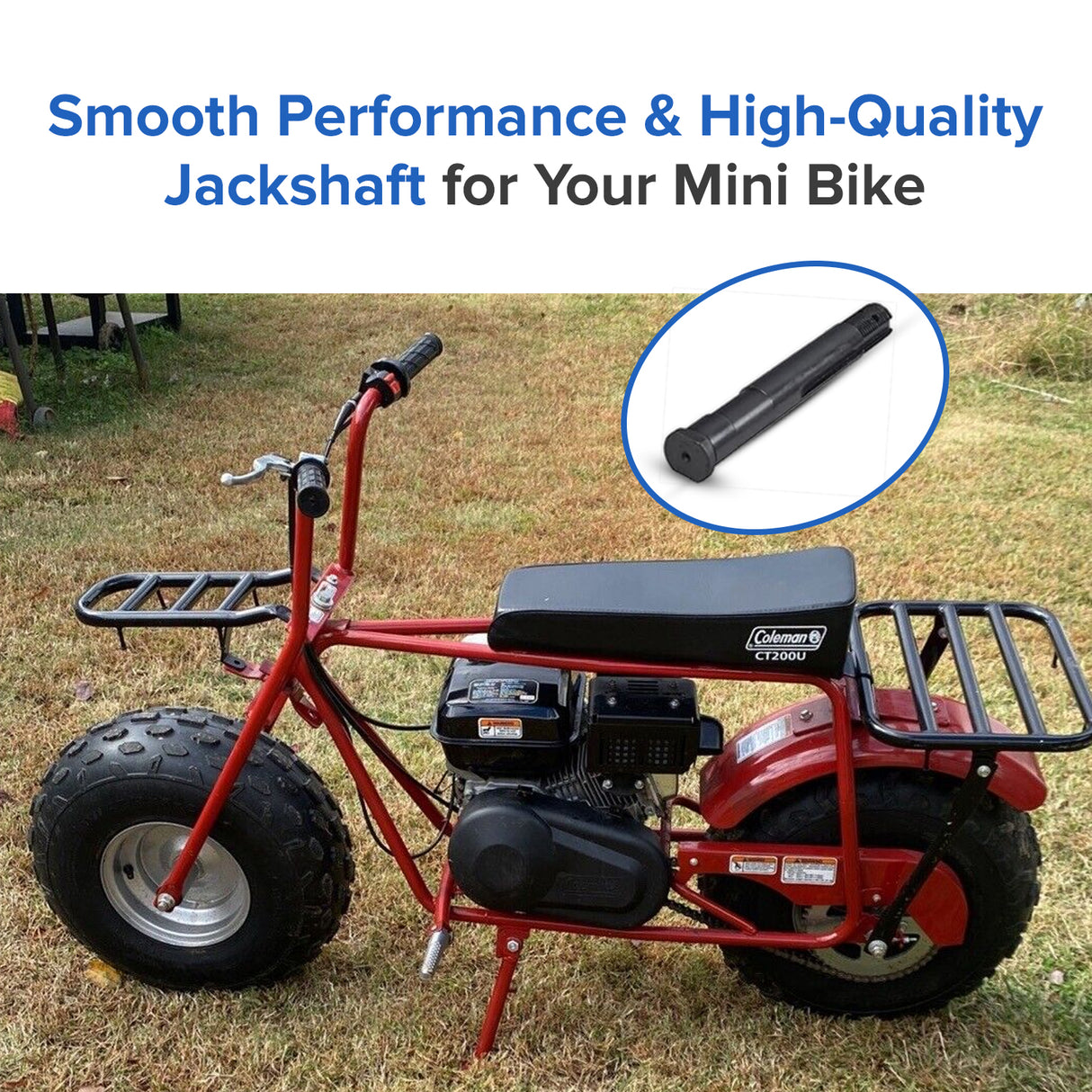 Jackshaft Threaded Shaft for the Coleman CT200U Trail & CT200U-EX Mini Bikes