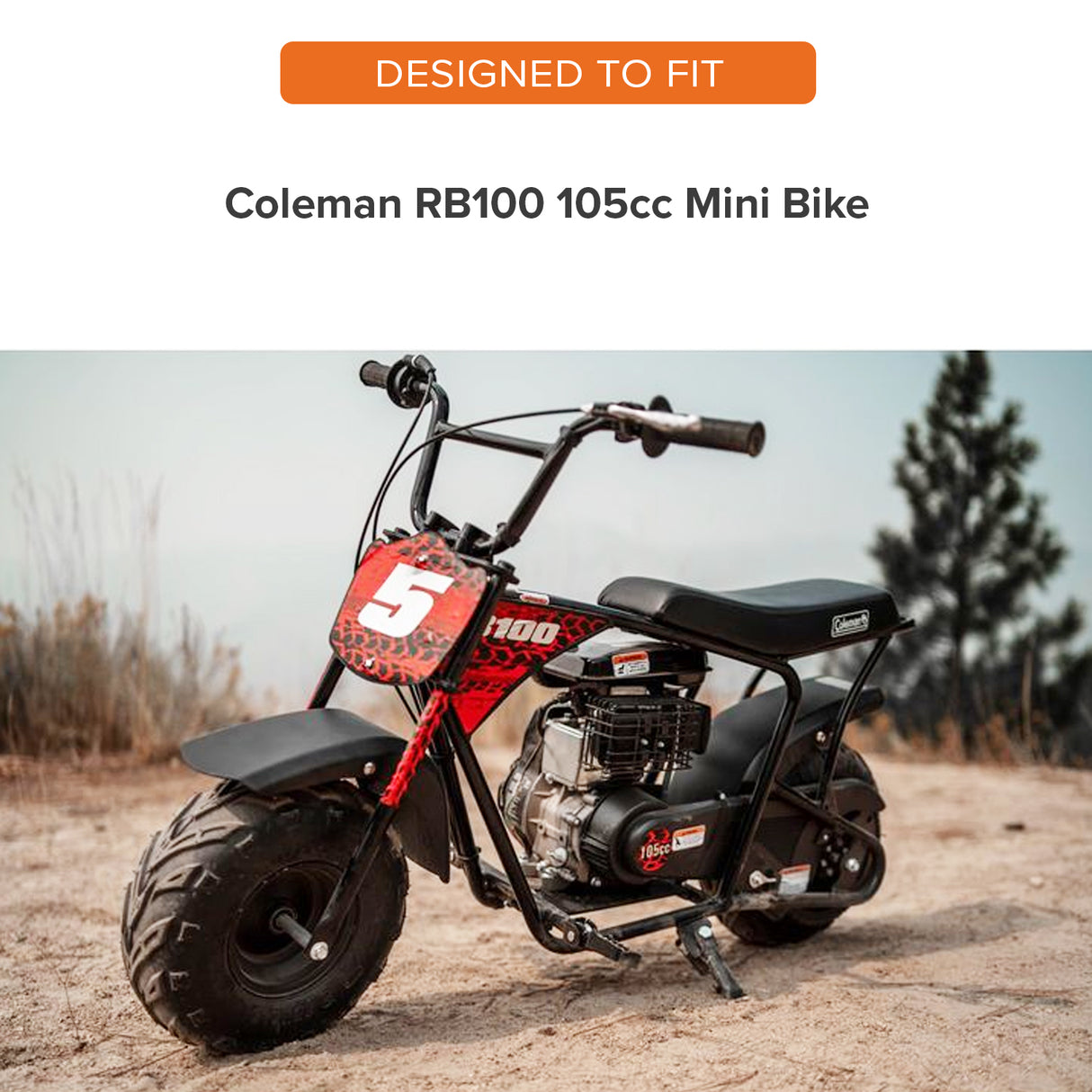 Black Front Fender for the Coleman RB100 105cc Mini Bike
