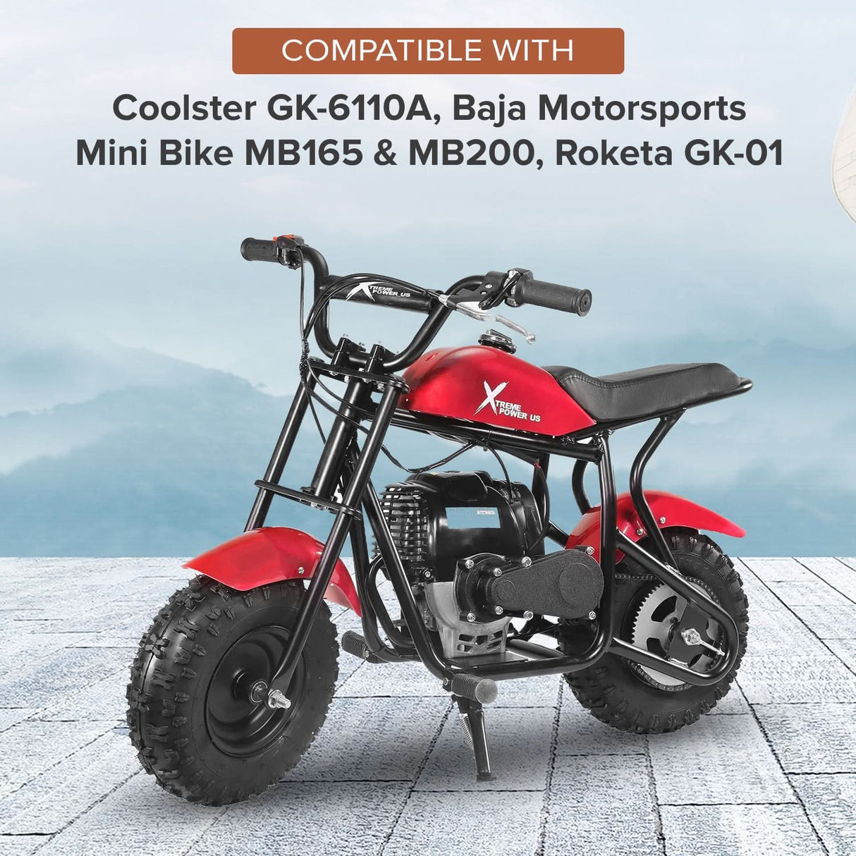 19x7.00-8 Tire with QD112 Knobby Tread for Baja Mini Bikes MB165 & MB200, ATVs, & Go Karts