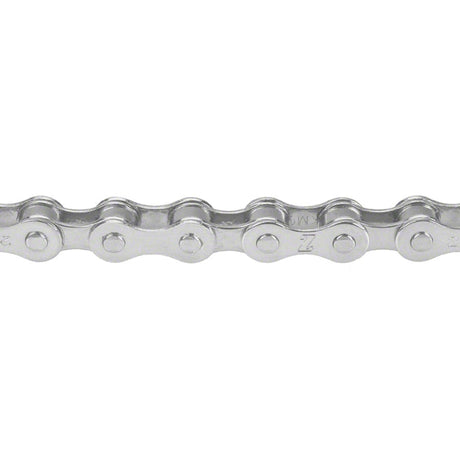 112 Link 1/2 x 1/8 Bike Chain with Master Link, featuring metal links and a sturdy design, ideal for BMX and single-speed bikes, shown with a visible number on its metal surface.