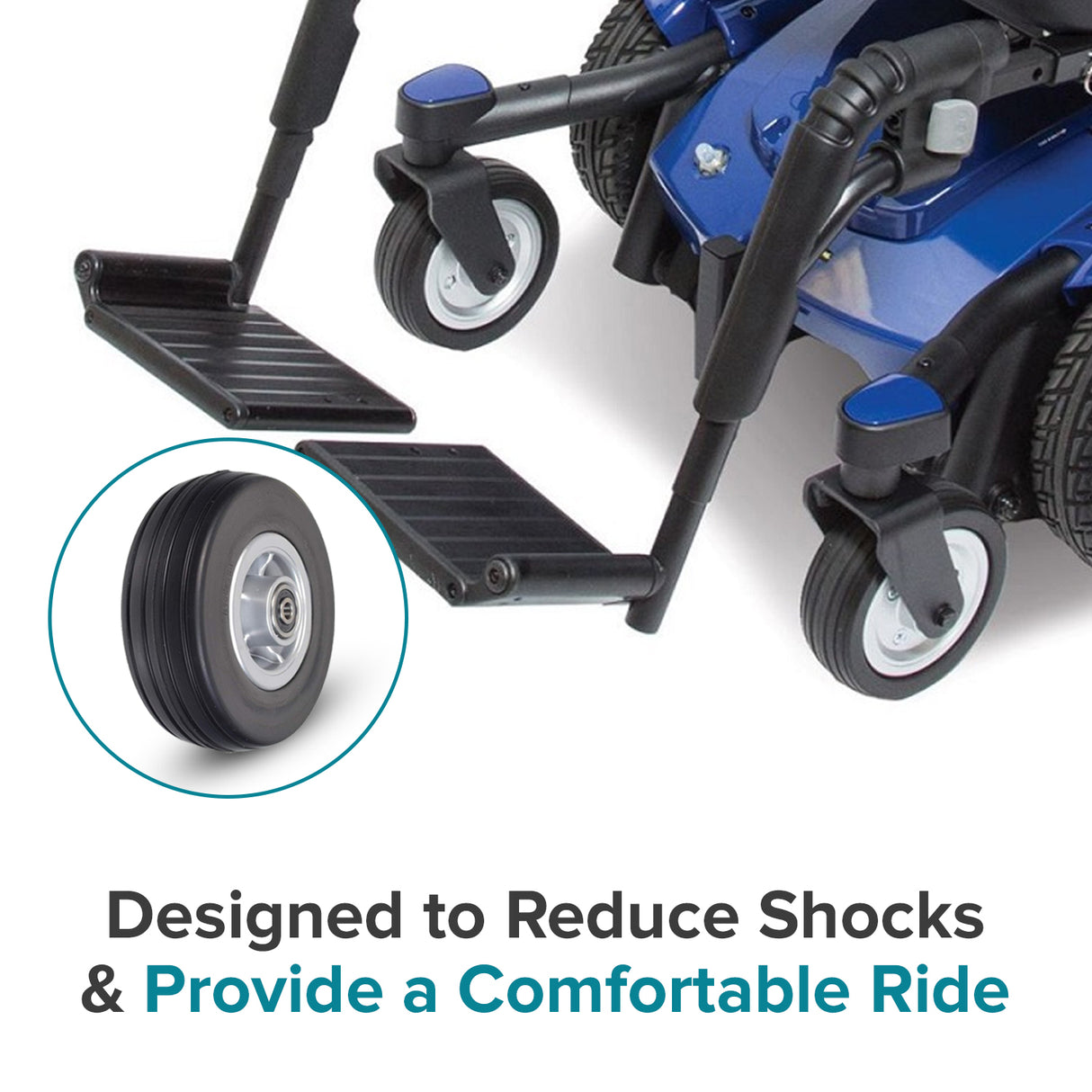 6"x2" Low Impact Caster Wheel Assembly with Black Tire for the Jazzy 600 ES (WHLASMB2131)