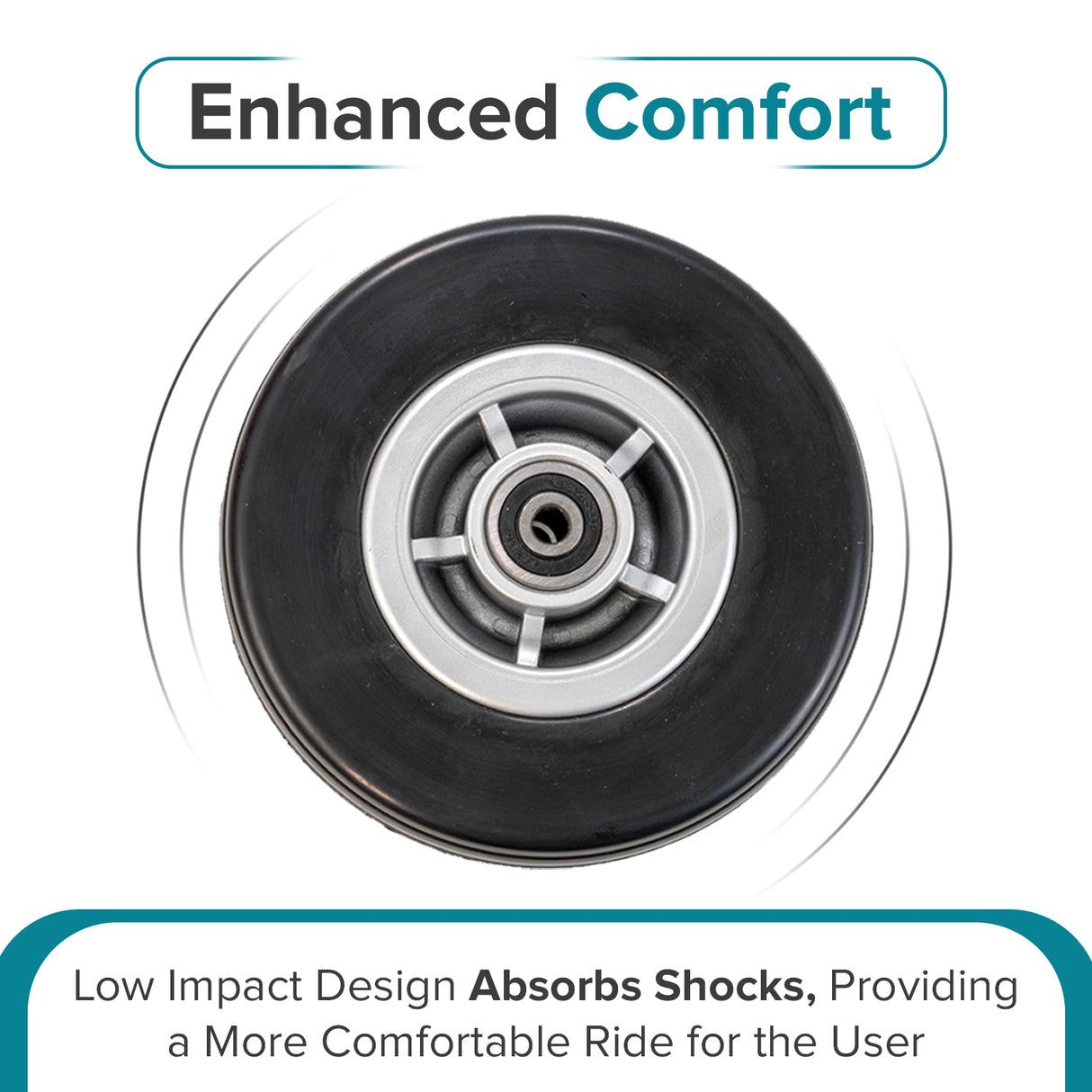 6"x2" Low Impact Caster Wheel Assembly with Black Tire for the Jazzy 600 ES (WHLASMB2131)