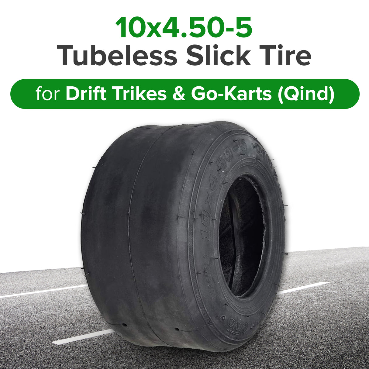 10x4.50-5 Tubeless Slick Tire for Drift Trikes & Go-Karts