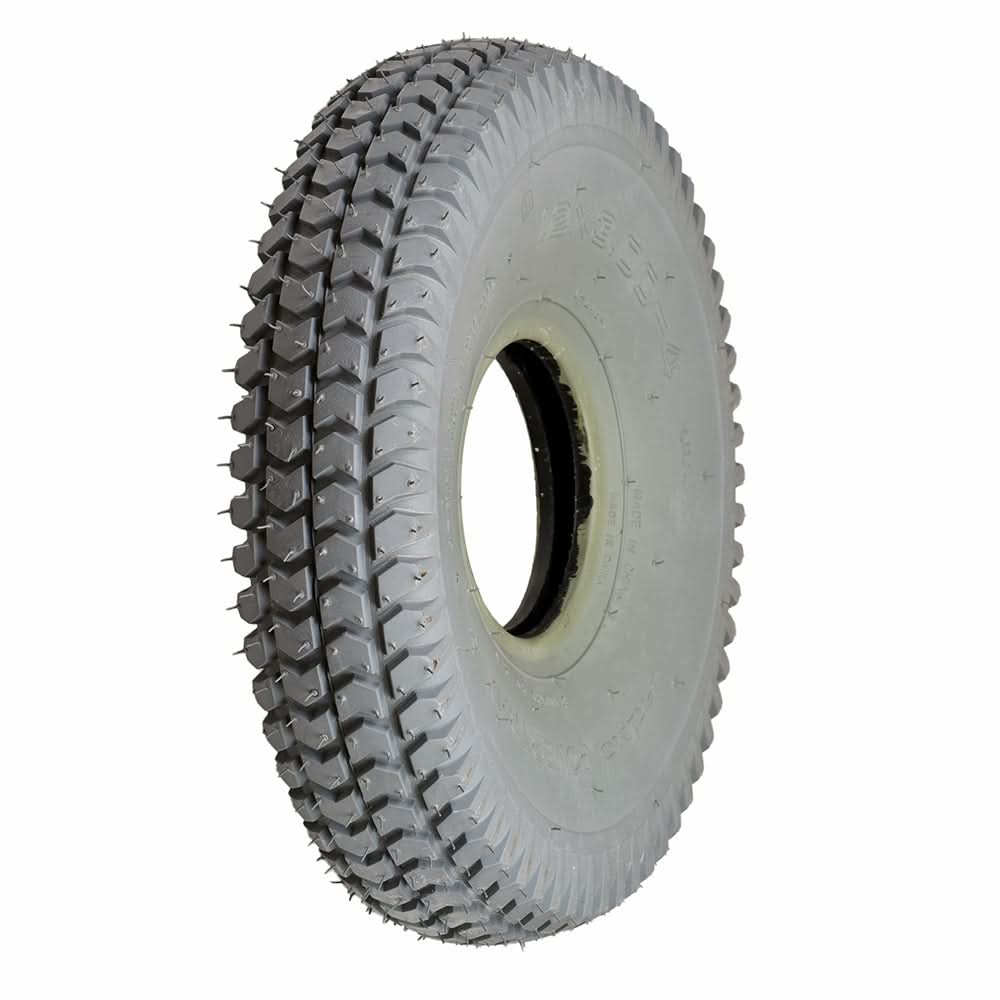 Close-up of a 12x3.00-4 Pneumatic Mobility Tire with C248 Powertrax Tread, showcasing its detailed tread pattern and central hole, ideal for PaceSaver power chairs.