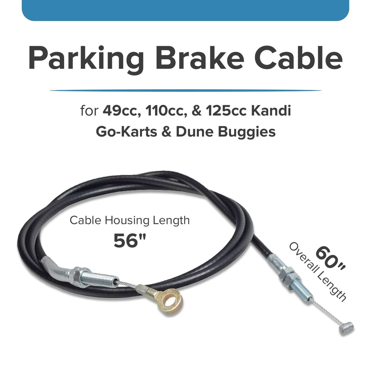 Parking Brake Cable for 49cc, 110cc, & 125cc Kandi Go-Karts & Dune Buggies
