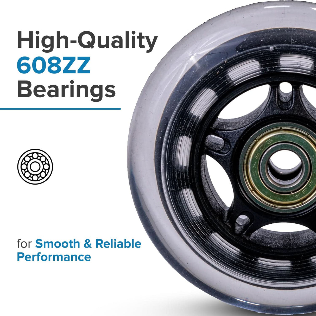 72mm Front Anti-Tip Wheel Assembly with Bearings for Jazzy & Pride Scooters & Power Chairs (Set of 2)