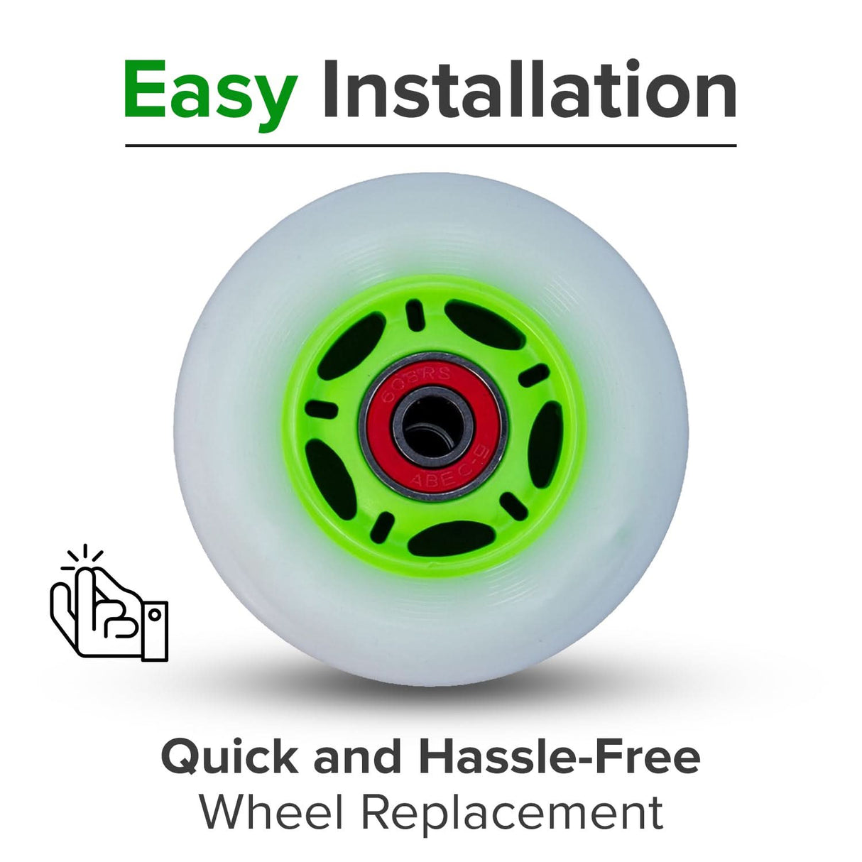 76 mm Scooter Wheels with Bearings (Set of 2)