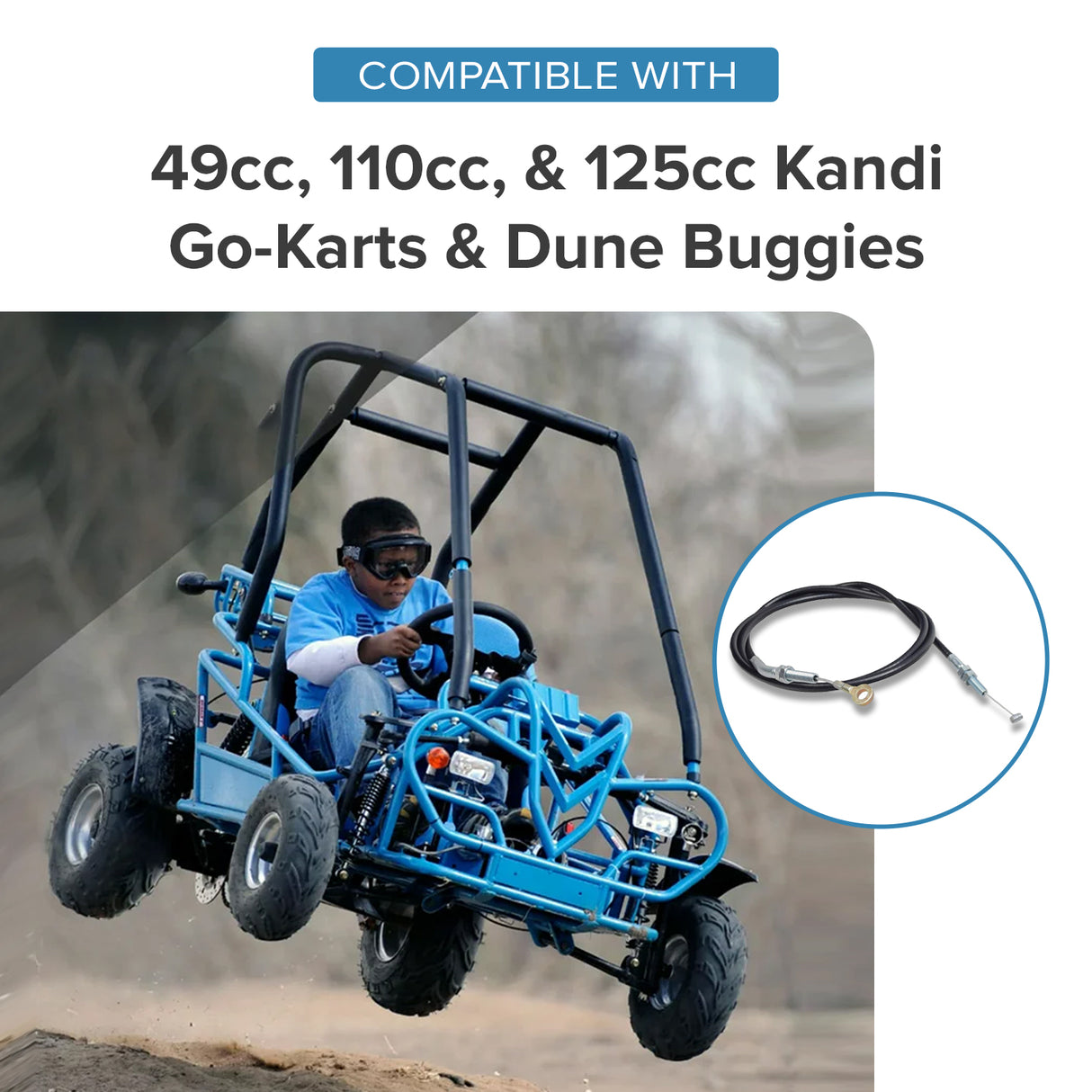 Parking Brake Cable for 49cc, 110cc, & 125cc Kandi Go-Karts & Dune Buggies