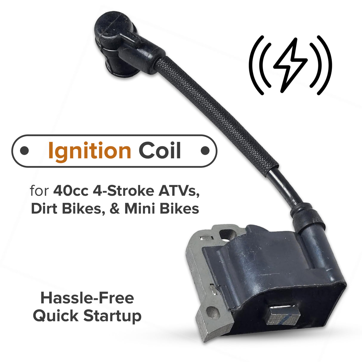 Ignition Coil for 40cc 4-Stroke ATVs, Dirt Bikes, & Mini Bikes