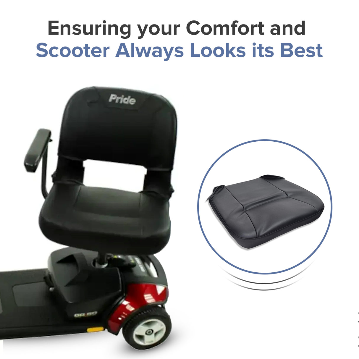 Black Vinyl Seat Base for Go-Go and Pride Revo (SC60/SC63/SC64) Mobility Scooters (SETBASE2546)