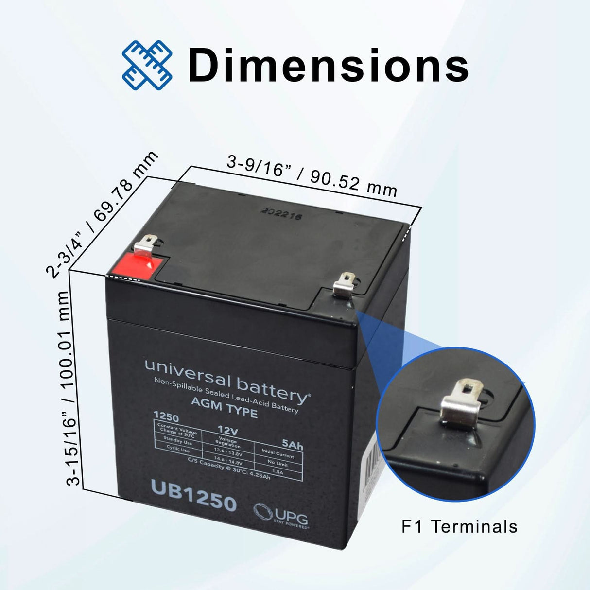 5 Ah 24 Volt UB1250 AGM Battery Pack