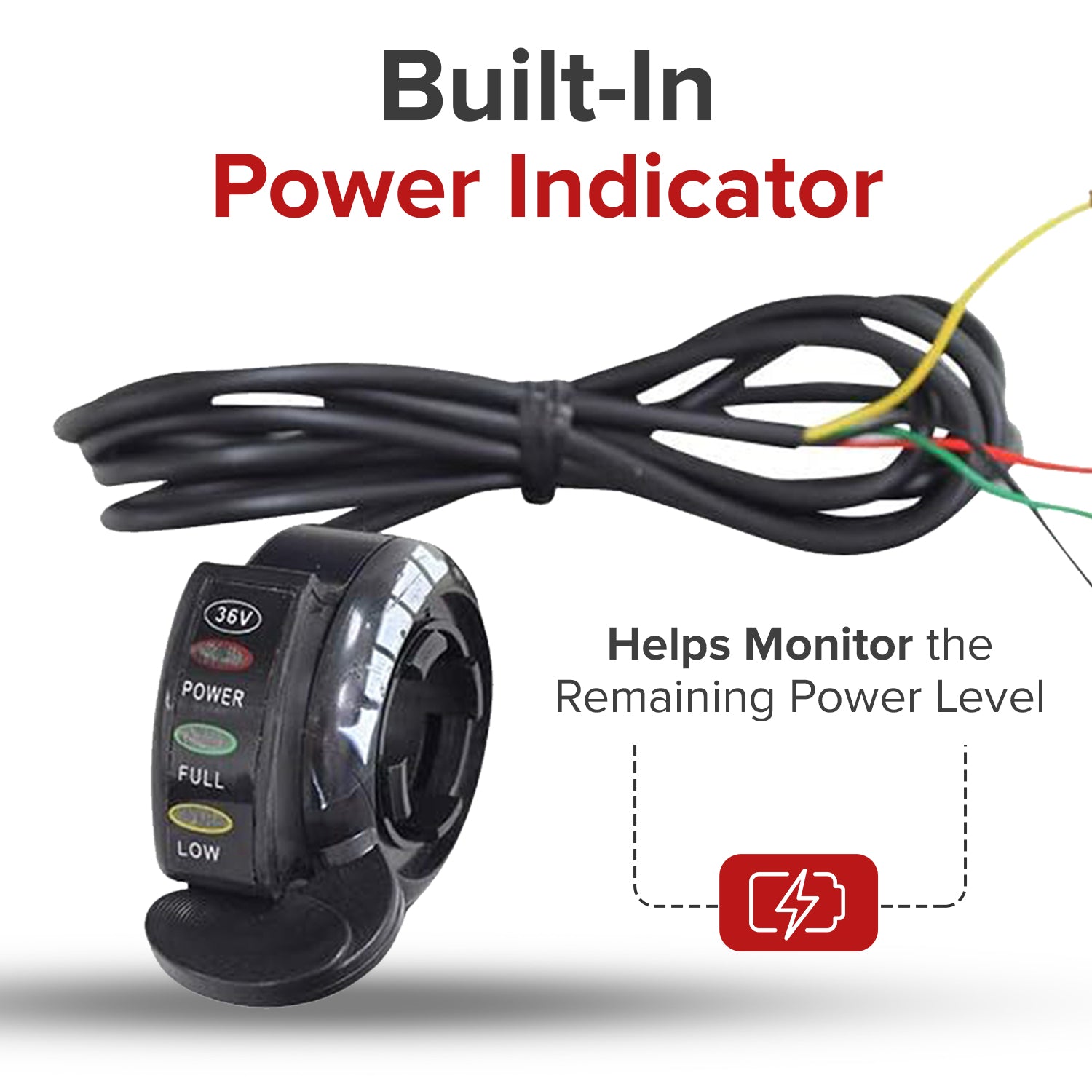 Razor Variable Speed 4-Wire Thumb Throttle for Razor Ground Force (Versions 1-12)