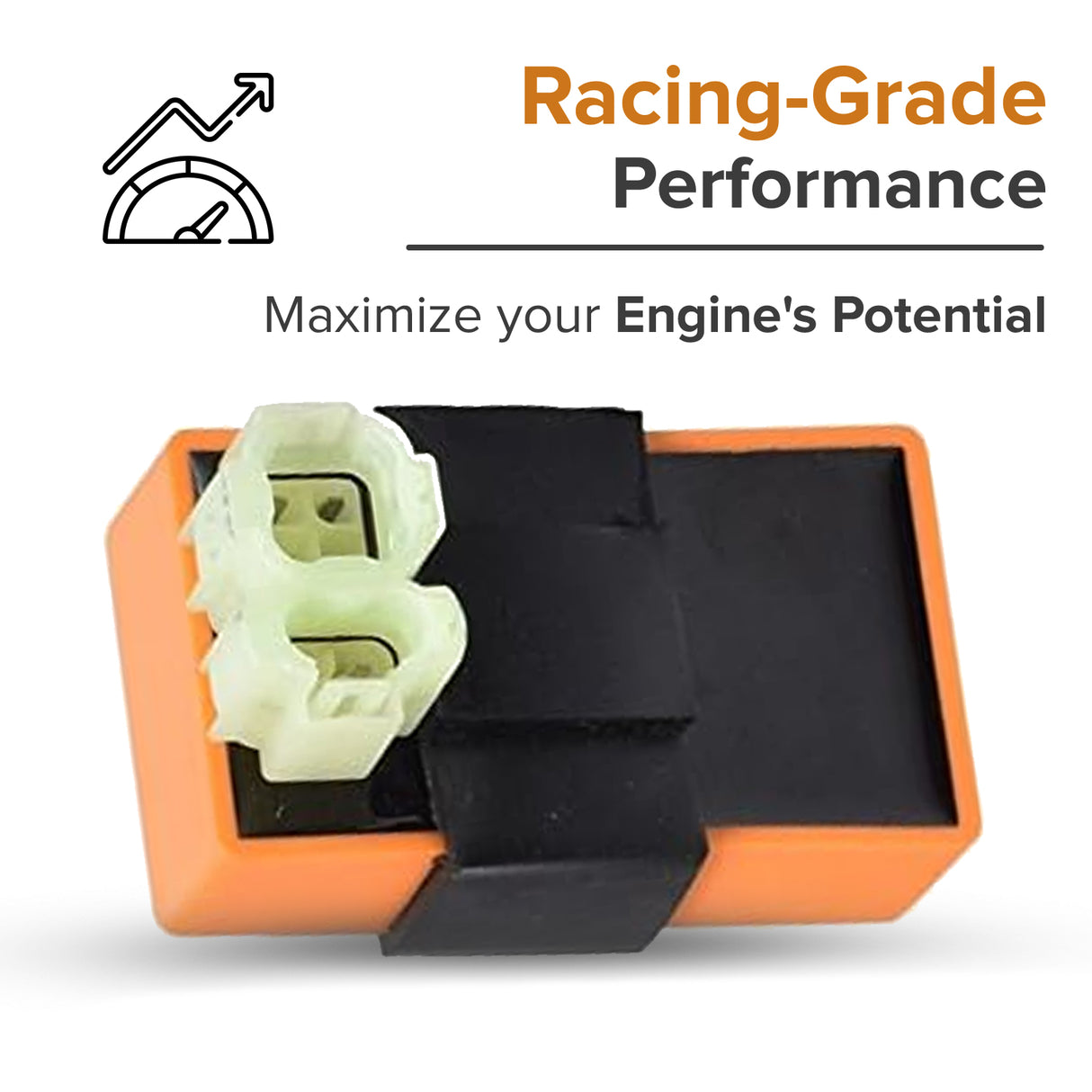 AC High Performance CDI Module (Ignitor) for 50cc, 90cc, 110cc, 125cc, & 150cc Gas Scooters & ATVs - 6 Pin Rounded Connector (Orange)