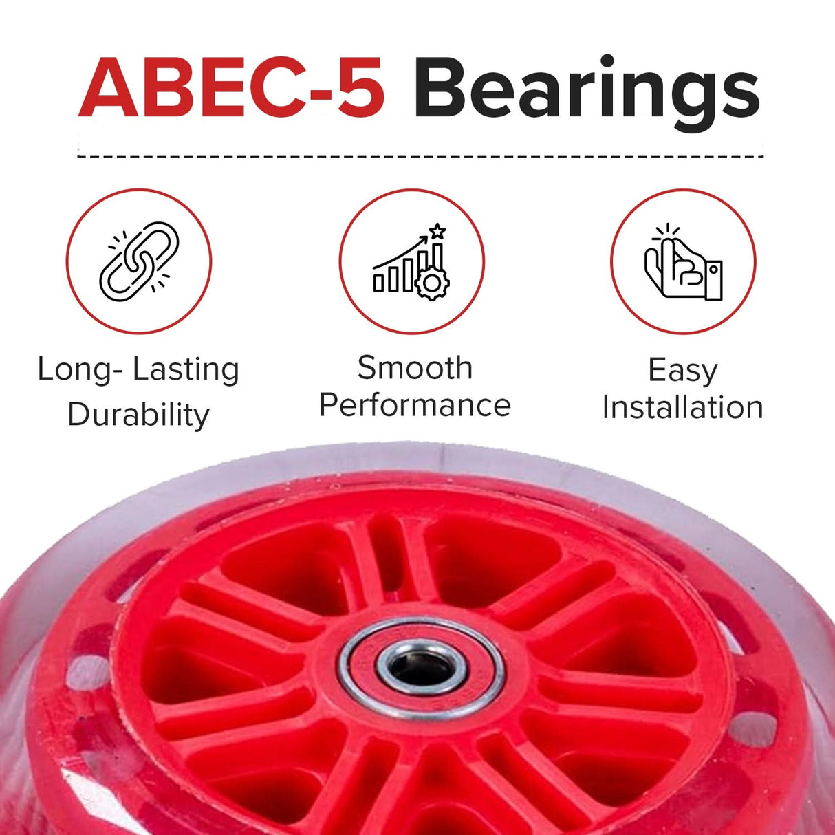 125 mm Razor A3 Kick Scooter Wheels with Bearings (Set of 2)