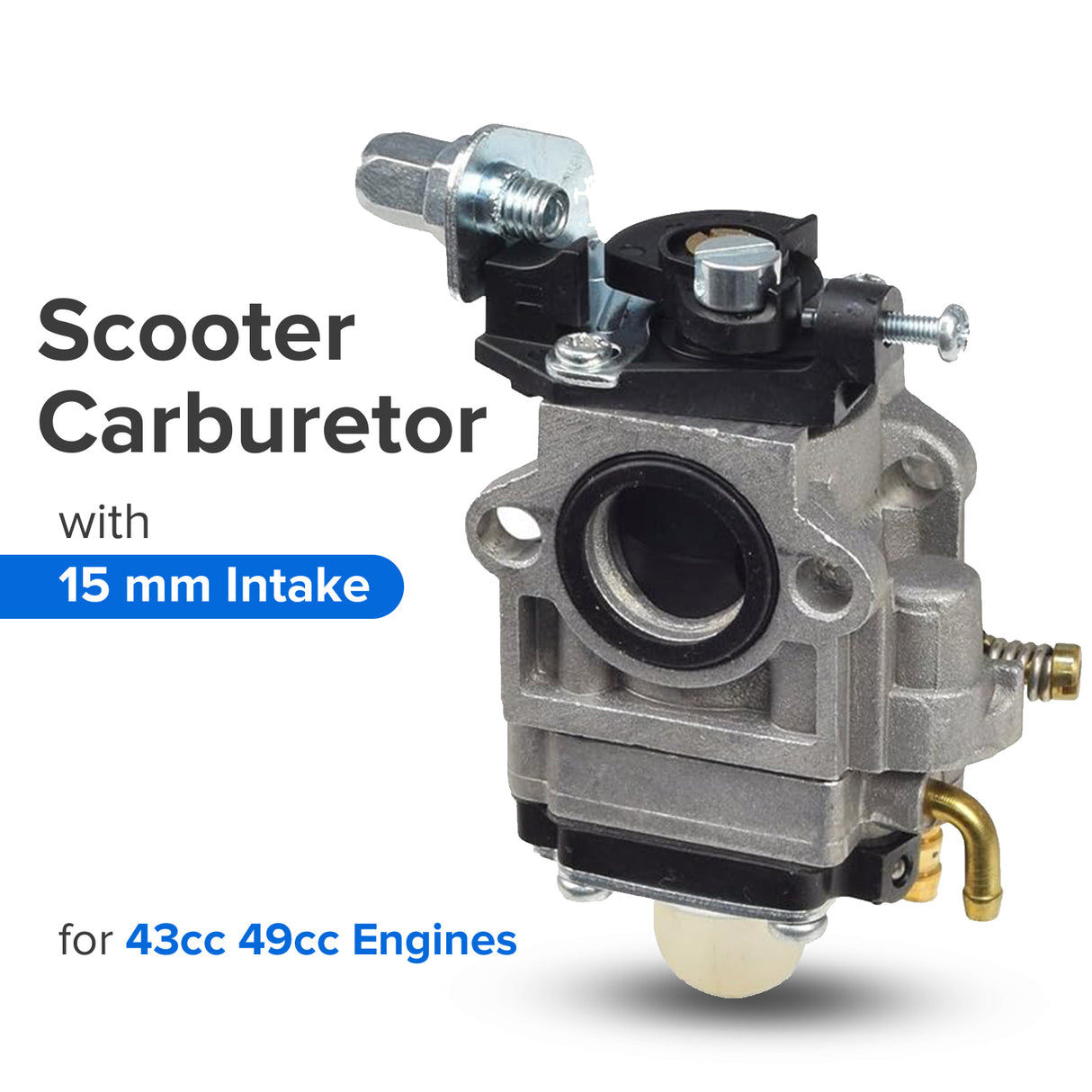 Gas Scooter Parts: Scooter Carburetor with 15 mm Intake