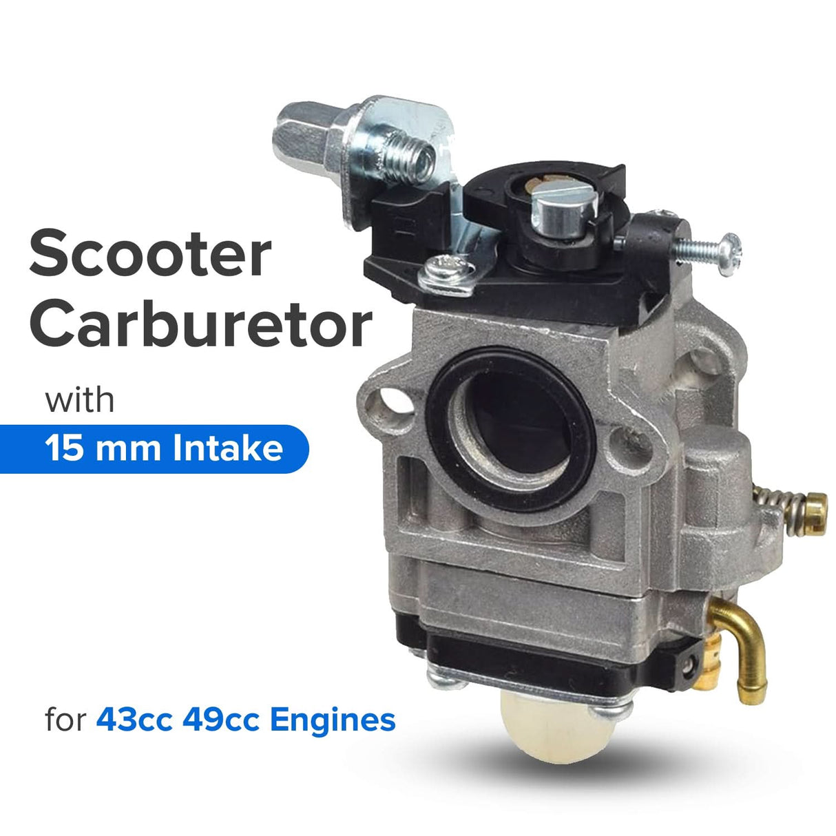 Gas Scooter Parts: Scooter Carburetor with 15 mm Intake