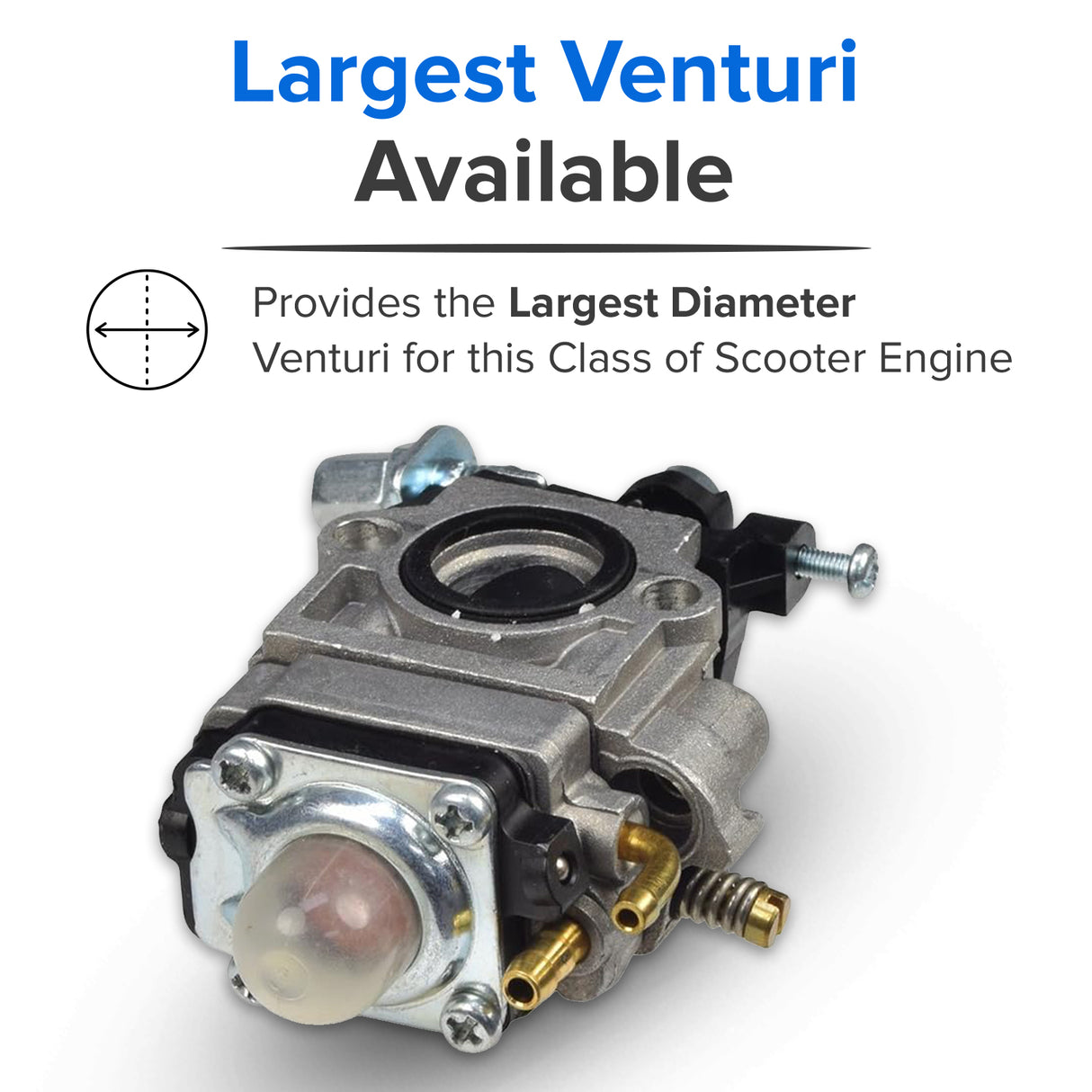 Gas Scooter Parts: Scooter Carburetor with 15 mm Intake