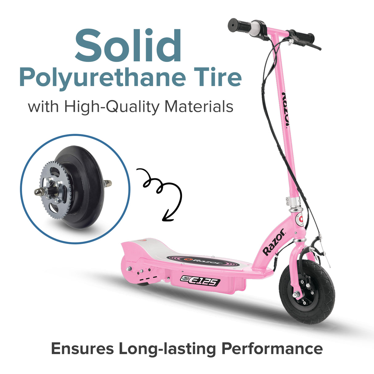 Chain Drive Rear Wheel Assembly for Razor E100, E125, E150, E175, & eSpark