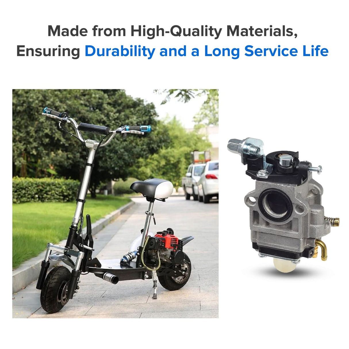 Scooter Carburetor for 43cc, 49cc, & 52cc Engines with 15 mm Intake