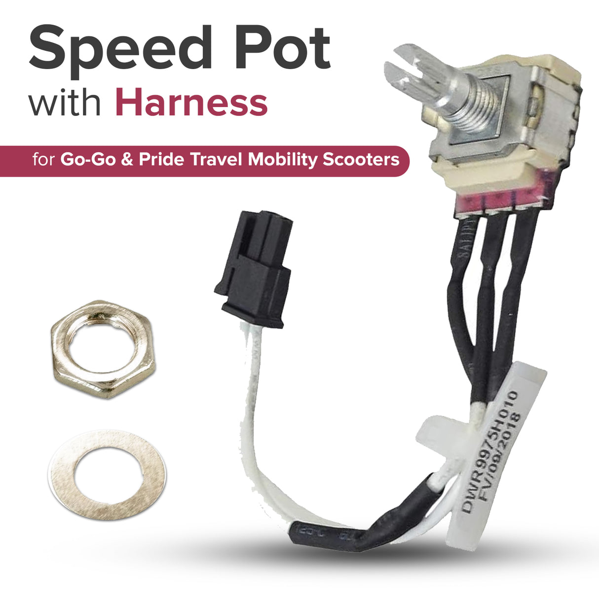 Speed Pot with Harness for Go-Go & Pride Travel Mobility Scooters (DWR9975H010)