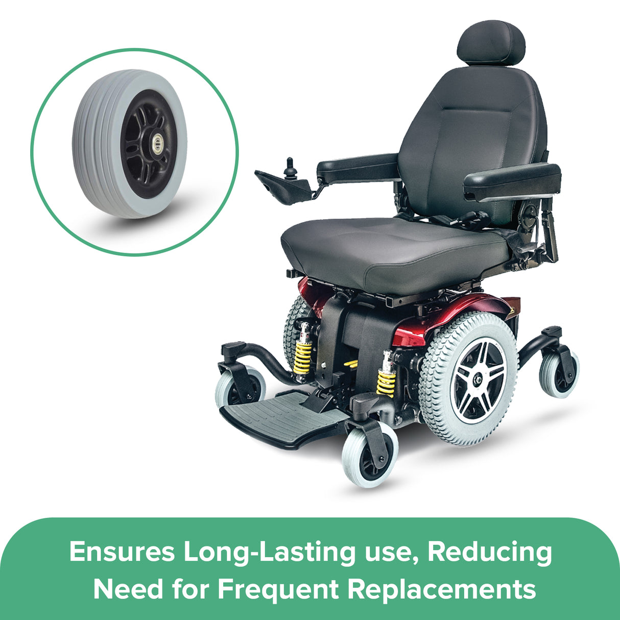 Front Anti-Tip / Rear Caster Wheel for Jazzy 614 and 614 HD