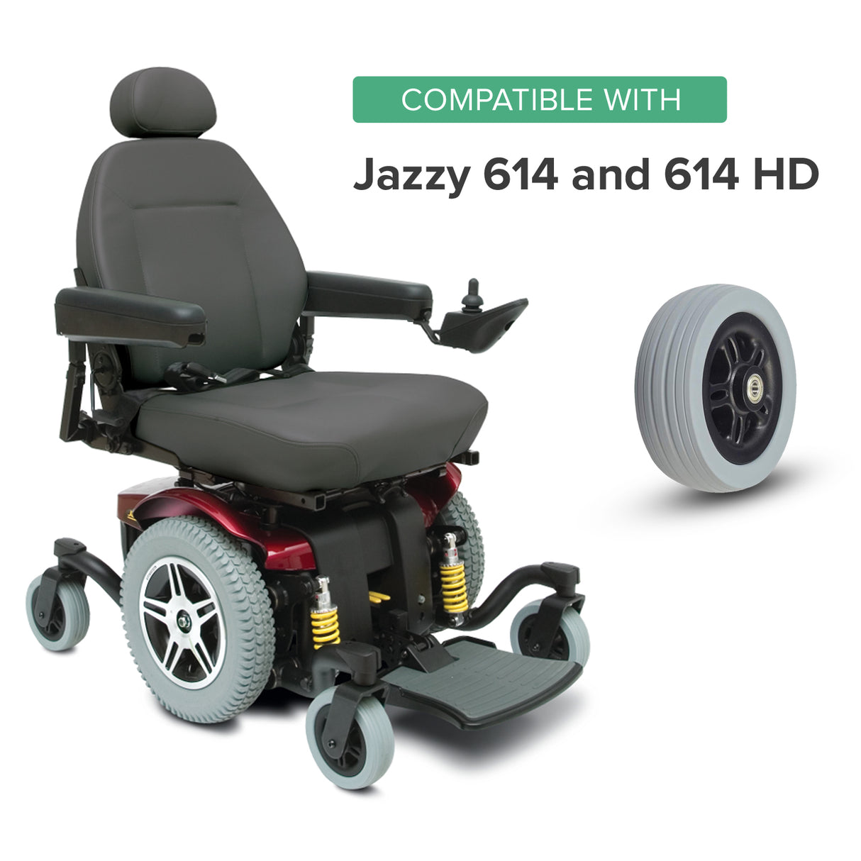 Front Anti-Tip / Rear Caster Wheel for Jazzy 614 and 614 HD