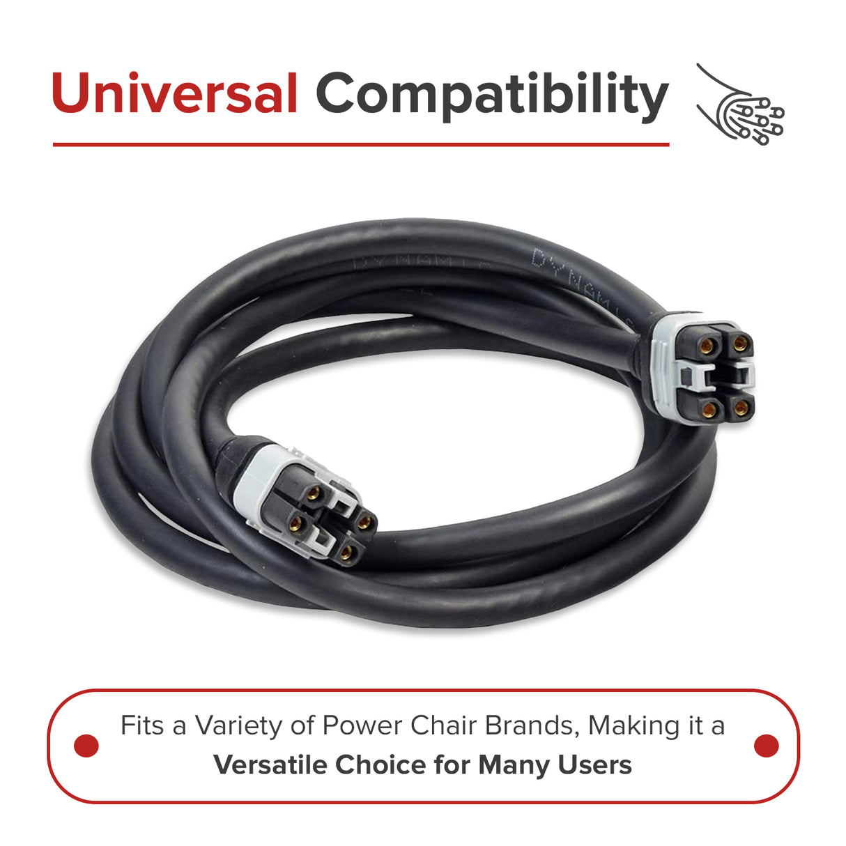 Dynamic Shark Joystick Cable for Merits Vision Sport (P326A) & Super Vision (P327) Power Chairs