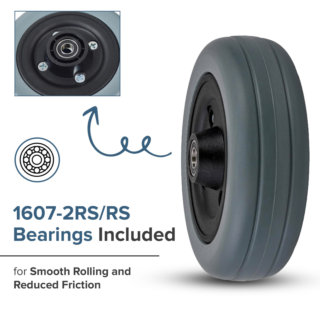 6"x2" Caster Wheel Assembly for Invacare Power Chairs (1122066)